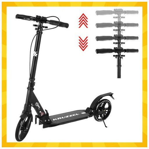 Kruzzel Kids Scooter Foldable 2-Wheel for 10+ Years Black