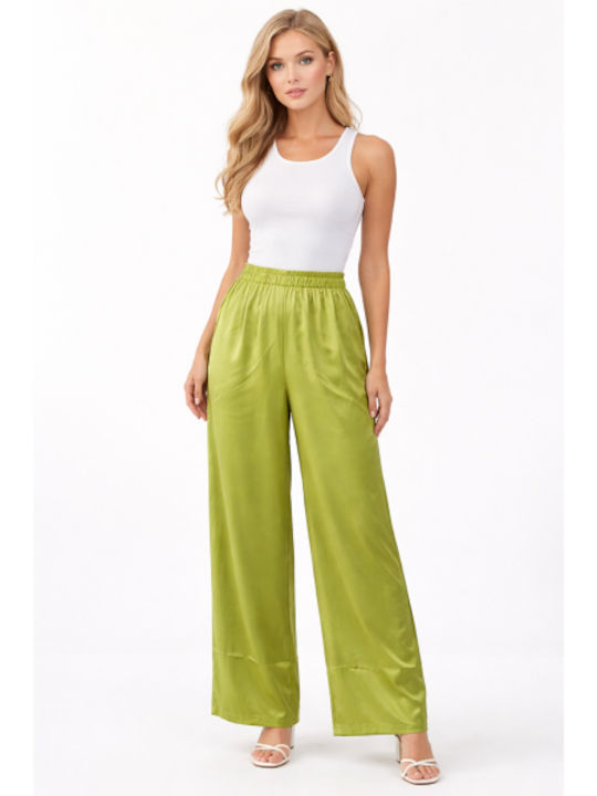Women's Satin Pantaloons in Regular Fit Green SS-M115105-A2-26TR-GREEN