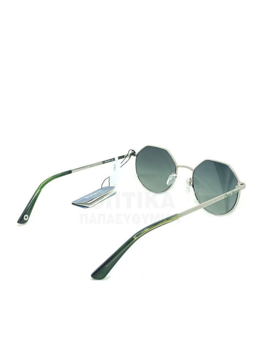 Pepe Jeans Pj5241 Unisex Sunglasses with Silver Frame and Green Lens PJ5241-910
