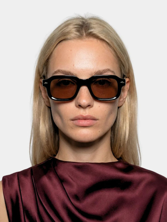 De Sunglasses Sonnenbrillen Schwarz mit Horn umrandetem Rahmen De Sunglasses Sonnenbrillen Schwarz mit Horn umrandetem Rahmen