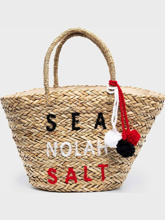 Nolah Salt Straw Beach Bag Beige