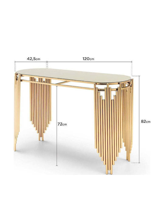 Stewehome Комплект Конзола С Пуф И Огледало Сивозлатист 120x82x43см