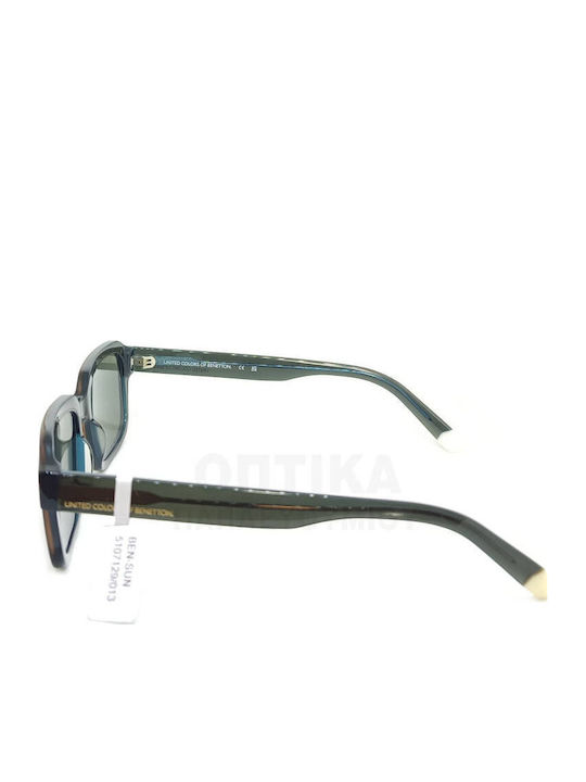 Benetton Unisex Sunglasses With Gray Frame And Green Lens BE5107 129