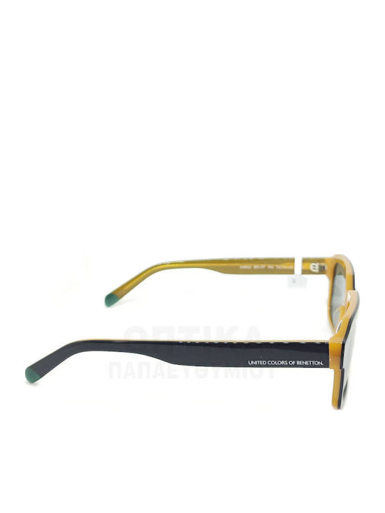 Benetton Unisex Sunglasses With Black Frame And Green Lens BE5107 096