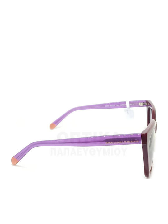 Benetton Women Sunglasses with Burgundy Frame and Brown Lens BE5112 504