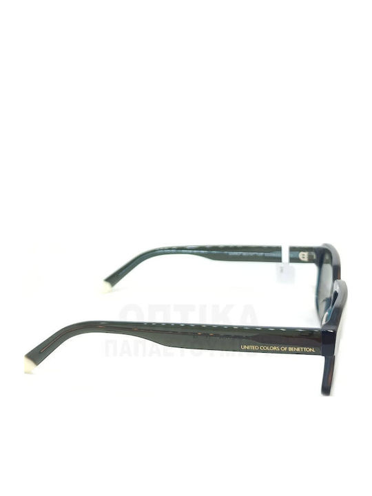 Benetton Unisex Sunglasses With Gray Frame And Green Lens BE5107 129