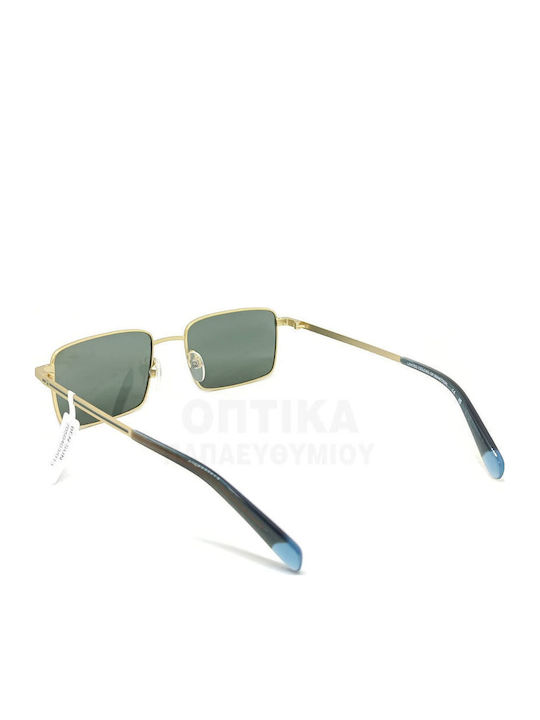 Benetton Men's Sunglasses With Gold Frame And Green Lens BE7050 403