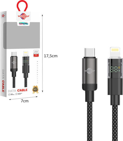 WisdomUp Cablu Lightning USB-C cu LED