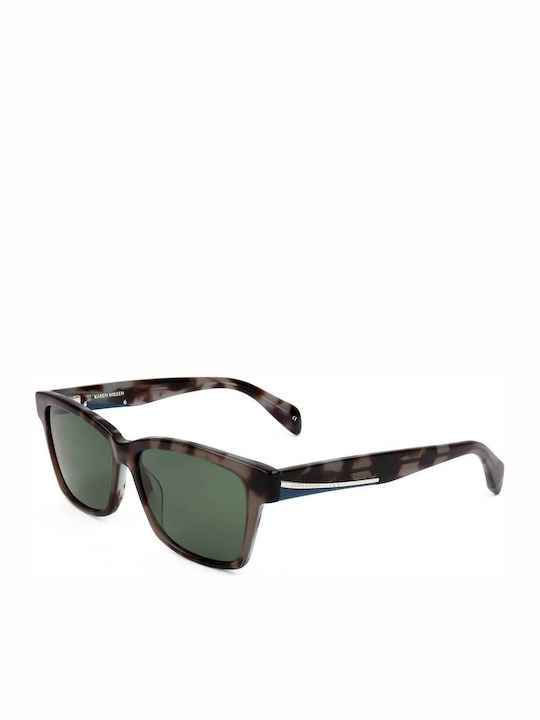Karen Millen Unisex Γυαλιά Ηλίου με Καφέ Σκελετό και Πράσινο Φακό KM1015