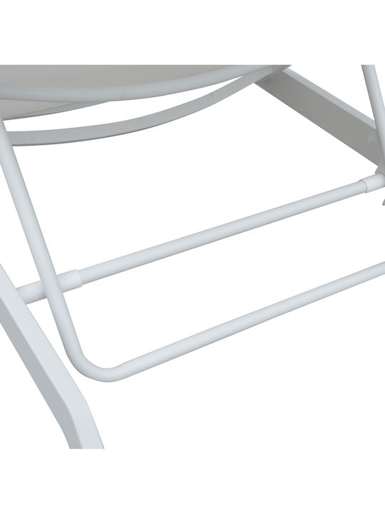 Aluminum Deckchair Marimar with Textilene Fabric White 218x67x31cm