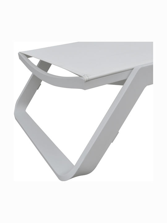 Aluminum Deckchair Marimar with Textilene Fabric White 218x67x31cm