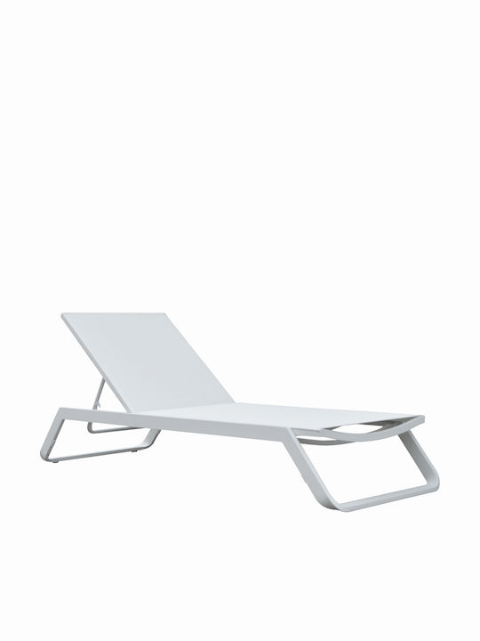 Aluminum Deckchair Marimar with Textilene Fabric White 218x67x31cm