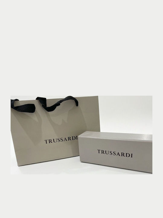 Trussardi Women’s Sunglasses with Brown Tartaruga Frame with Mirror Lens