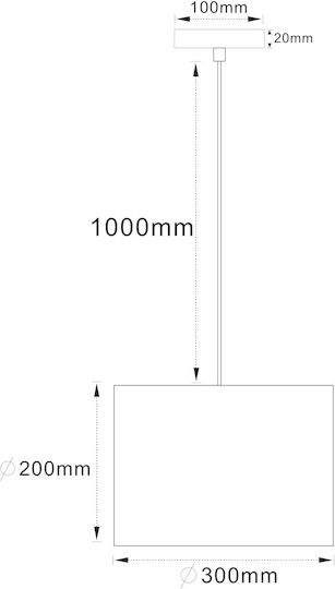 Agora Lighting Κρεμαστό Φωτιστικό Λευκό με Ντουί E27