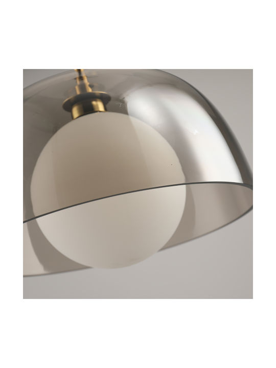 Agora Lighting Висящо Тавано Осветително Тяло Кафява Топка За 10 Лампи E27 100x100см