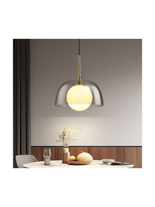 Agora Lighting Висящо Тавано Осветително Тяло Кафява Топка За 10 Лампи E27 100x100см