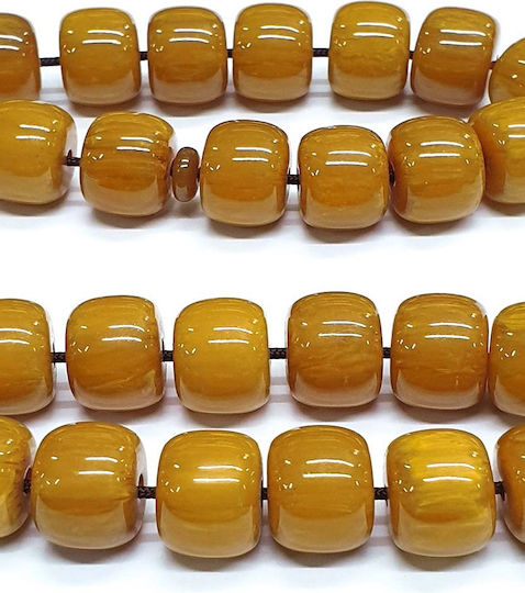 Roloi Komboloi Worry Beads with 33 Beads Made of Mastic Length 40cm Yellow