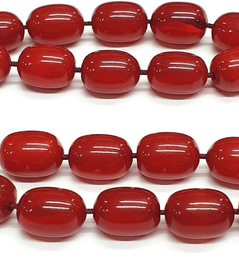 Roloi Komboloi Worry Beads with 19 Beads Made of Resin Length 27cm Red