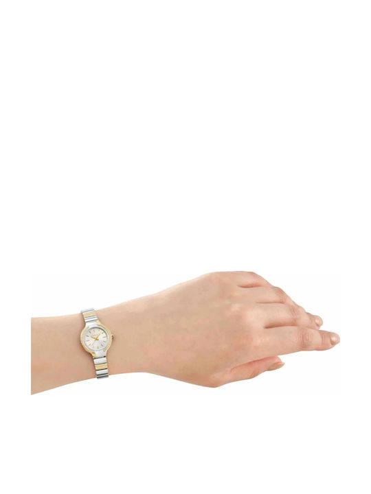 Roberto Cavalli Mini Womens Battery Watch with Gold Metal Bracelet