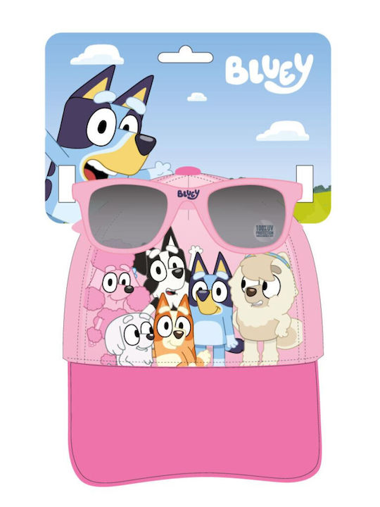 Bluey Παιδικό Καπέλο Jockey Αντηλιακό Ροζ