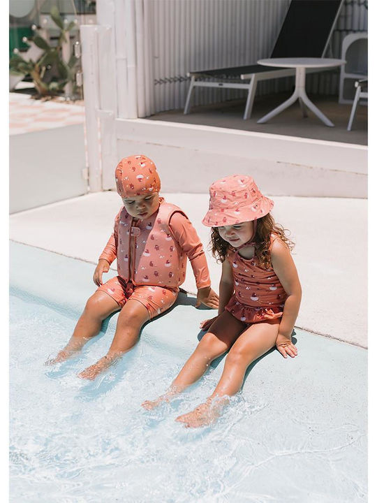 Tutete Kids' Hat Bucket Fabric Sunscreen Orange