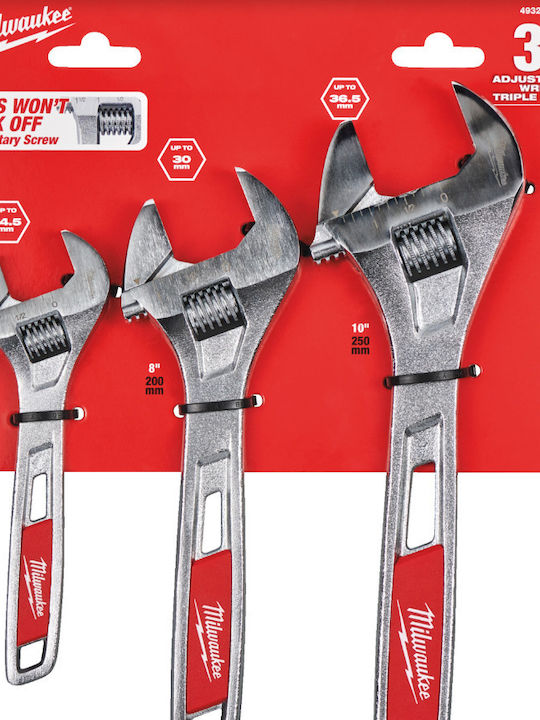 Milwaukee 4932493414 Verstellbarer Schraubenschlüssel Set 3 Stücke