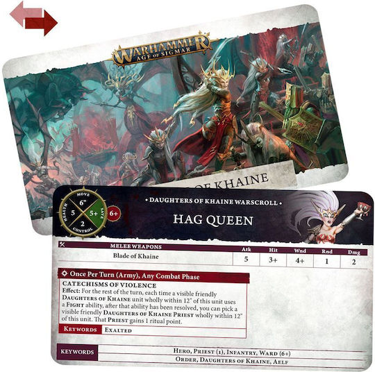 Games Workshop Age Of Sigmar - Warscroll Karten: Töchter Von Khaine Booster-Box (EN)