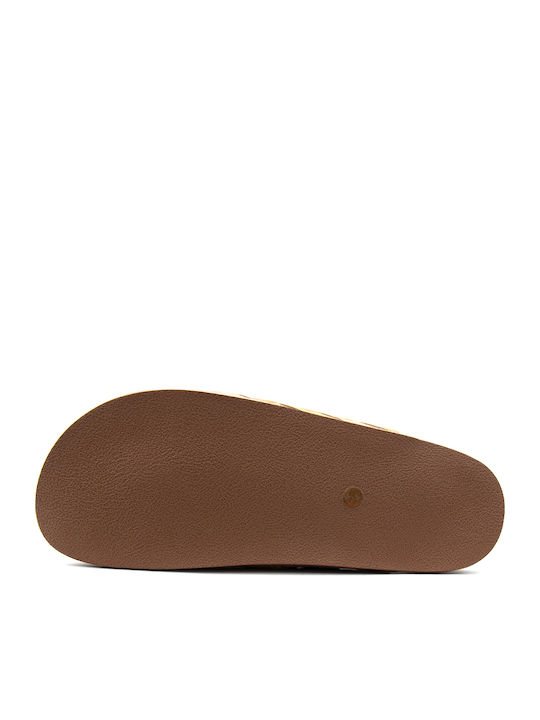 Suede Mules με Ψηλό Τακούνι σε Καφέ Χρώμα