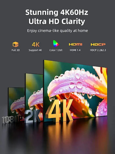 Cabletime Hdmi Splitter Ct-hsp4k2-ag 1 2 4k/60hz Uni-directional Γκρι Cabletime