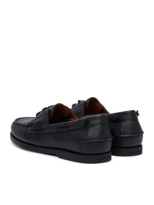 Merton Leder Herren Bootsschuhe in Schwarz Farbe
