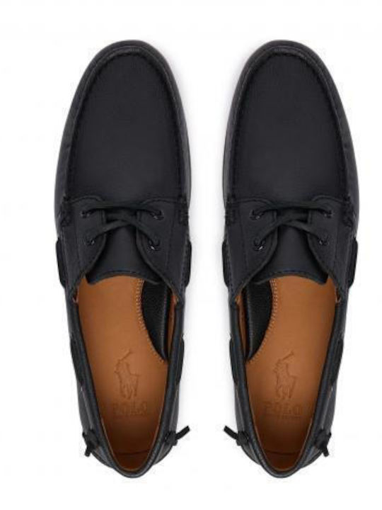 Merton Leder Herren Bootsschuhe in Schwarz Farbe