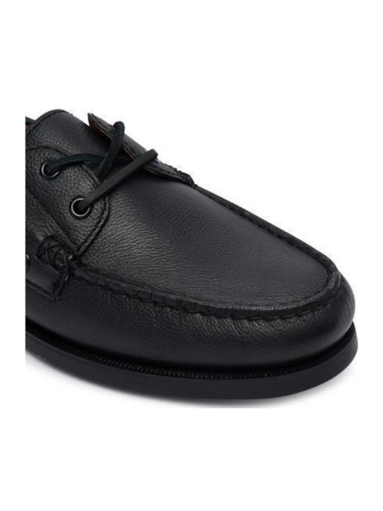 Merton Leder Herren Bootsschuhe in Schwarz Farbe