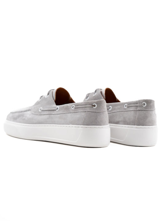 Дамски Кожени Boat Shoes в Сив Цвят
