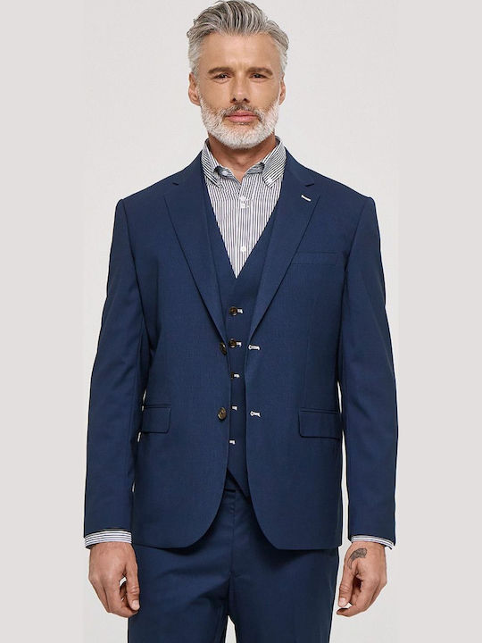 Costum De Mireasă Bărbați Cu Vestă Cu Fit Regular Albastru