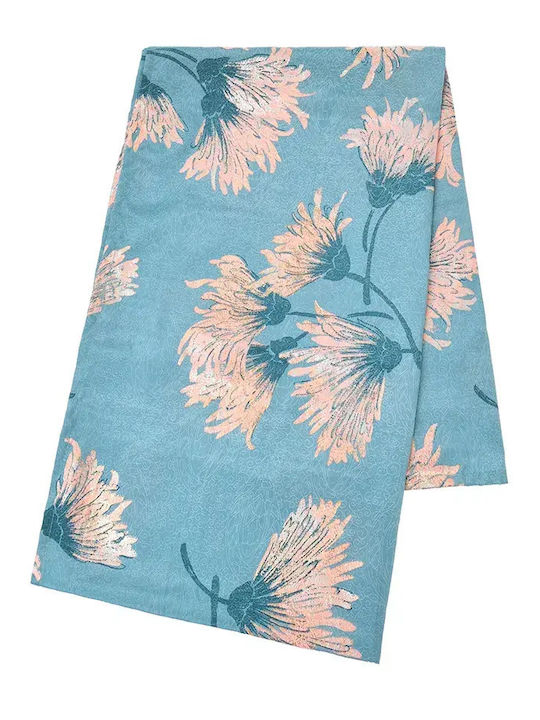 Ble Resort Collection Γυναικείο Μεταξωτό Φουλάρι Γαλάζιο