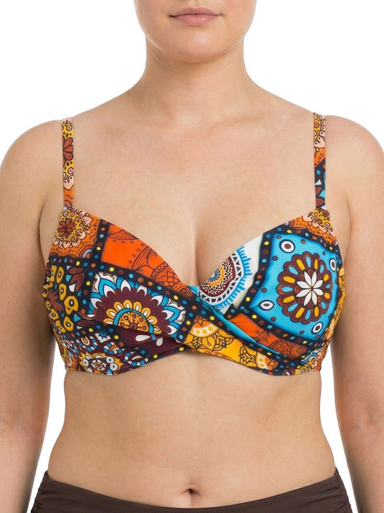 Plus Size Women's Bikini Swimsuit Underwire Flexfit Cups Brown