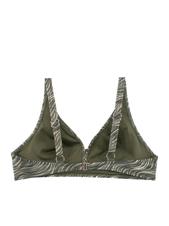 Plus Size Дамски Бански Bikini Без Банели Glossy Glam Хаки