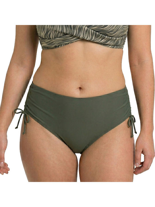 Plus Size Дамски Бански Bikini Без Банели Glossy Glam Хаки