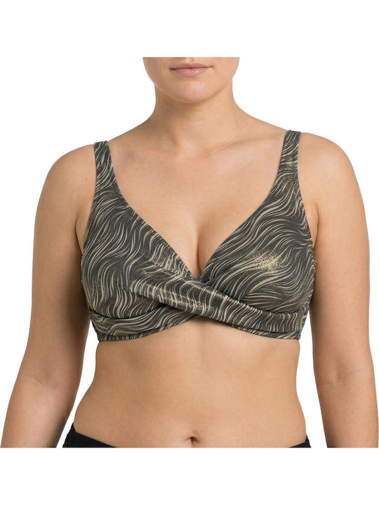 Plus Size Дамски Бански Bikini Без Банели Glossy Glam Черно-Бяло