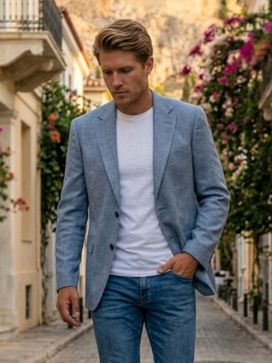 Sommer Herrenanzugsjacke Hellblau