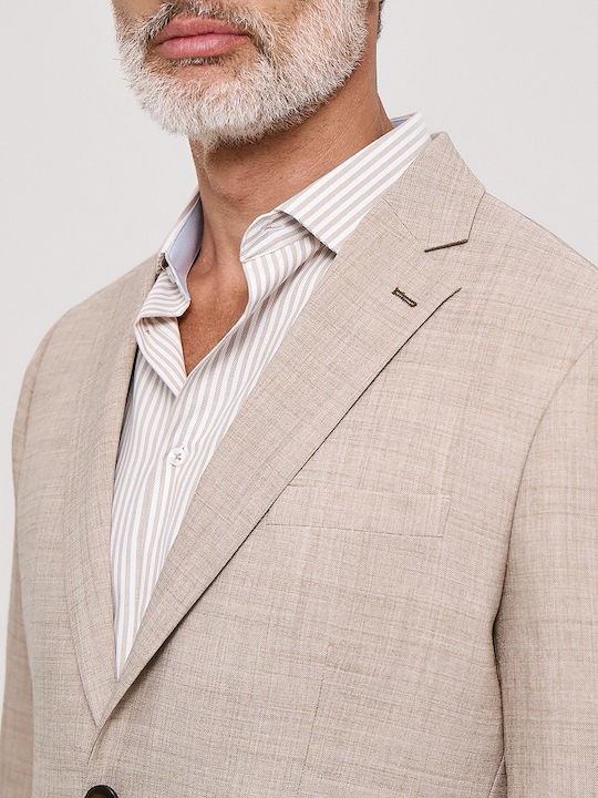 Men’s Suit Jacket with Slim Fit Brown