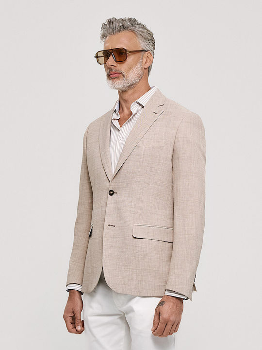 Men’s Suit Jacket with Slim Fit Brown