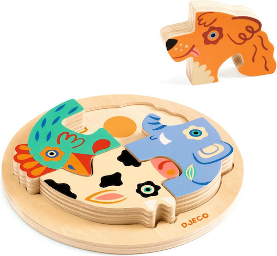 Holz Kinderpuzzle für 2+ Jahre 4 Stück Djeco