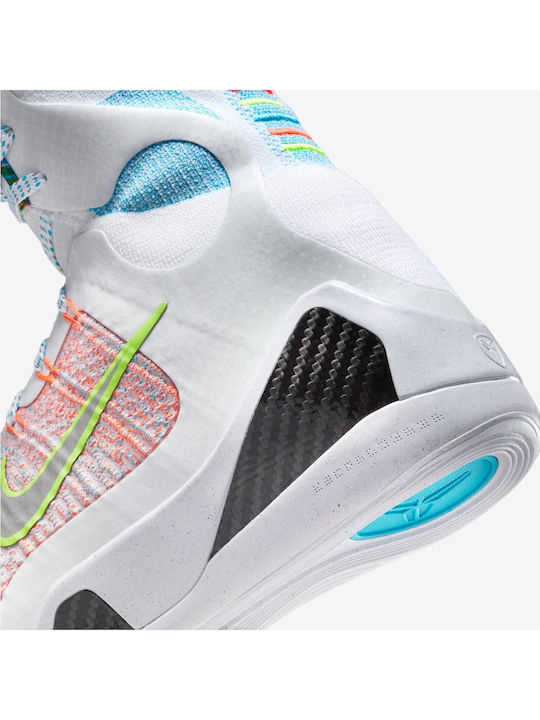 Kobe 9 Elite Protro What The Kobe Inalti Pantofi De Baschet Albi / Argintiu Reflectorizant / Albastru Clor / Negri