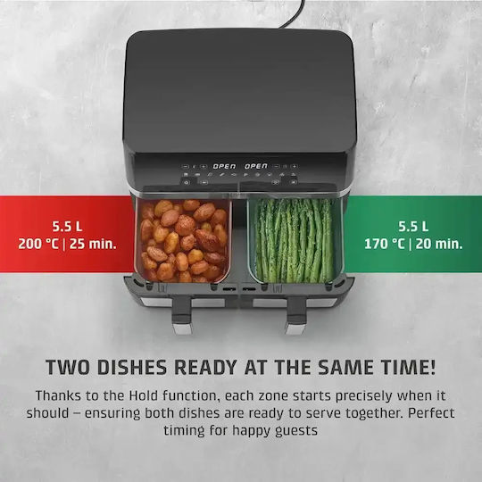 Caso Air Fryer cu Wi-Fi și Dublu Coș Detașabil 14l Negru