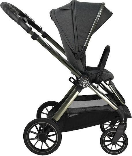 Bebe Stars Onyx Reversible 2 in 1 Baby Stroller Suitable for Newborn Lava Grey