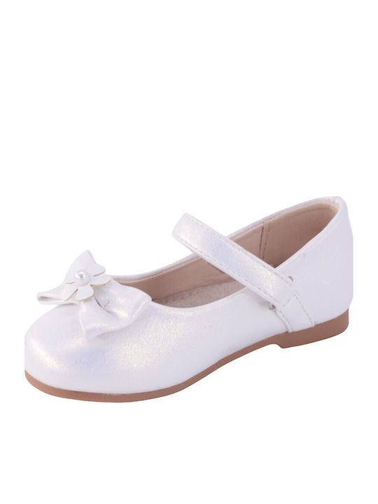 Kinder Pumps & Ballerinas Anatomisch mit Bügel- und Schleifenverschluss Weiße