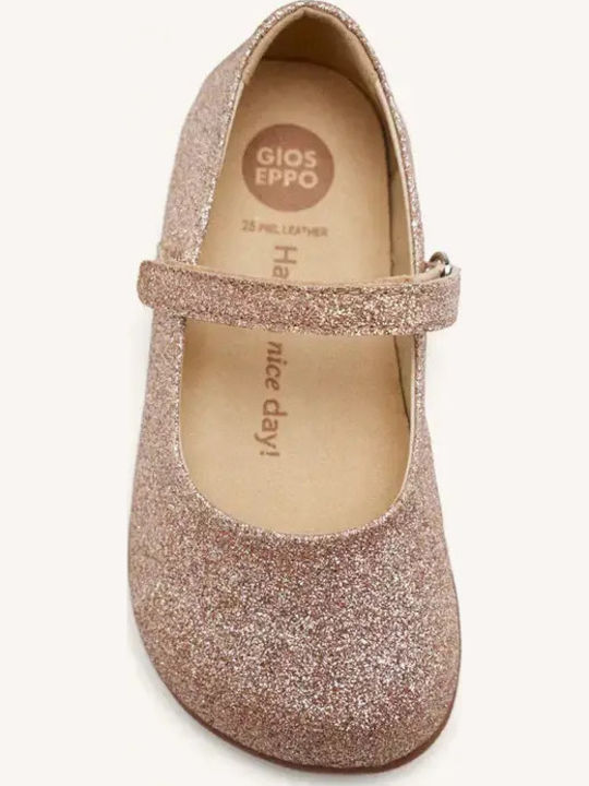 Anatomic Kids Ballerinas with Hoop & Loop Closure Leather Gold