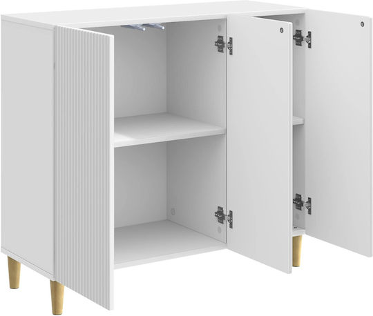 Wooden Sideboard Hochglanz Weiß 89x34.5x80cm