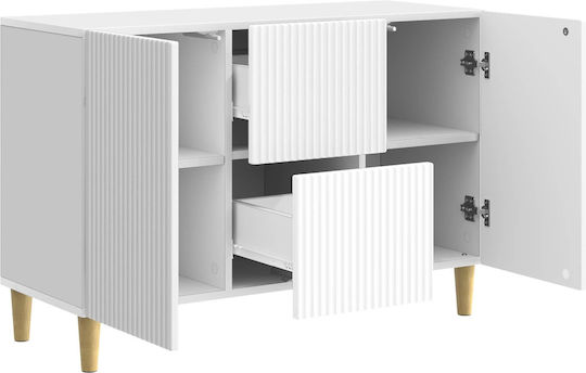 Bufet Din Lemn cu Sertare Alb 89x34.5x60cm